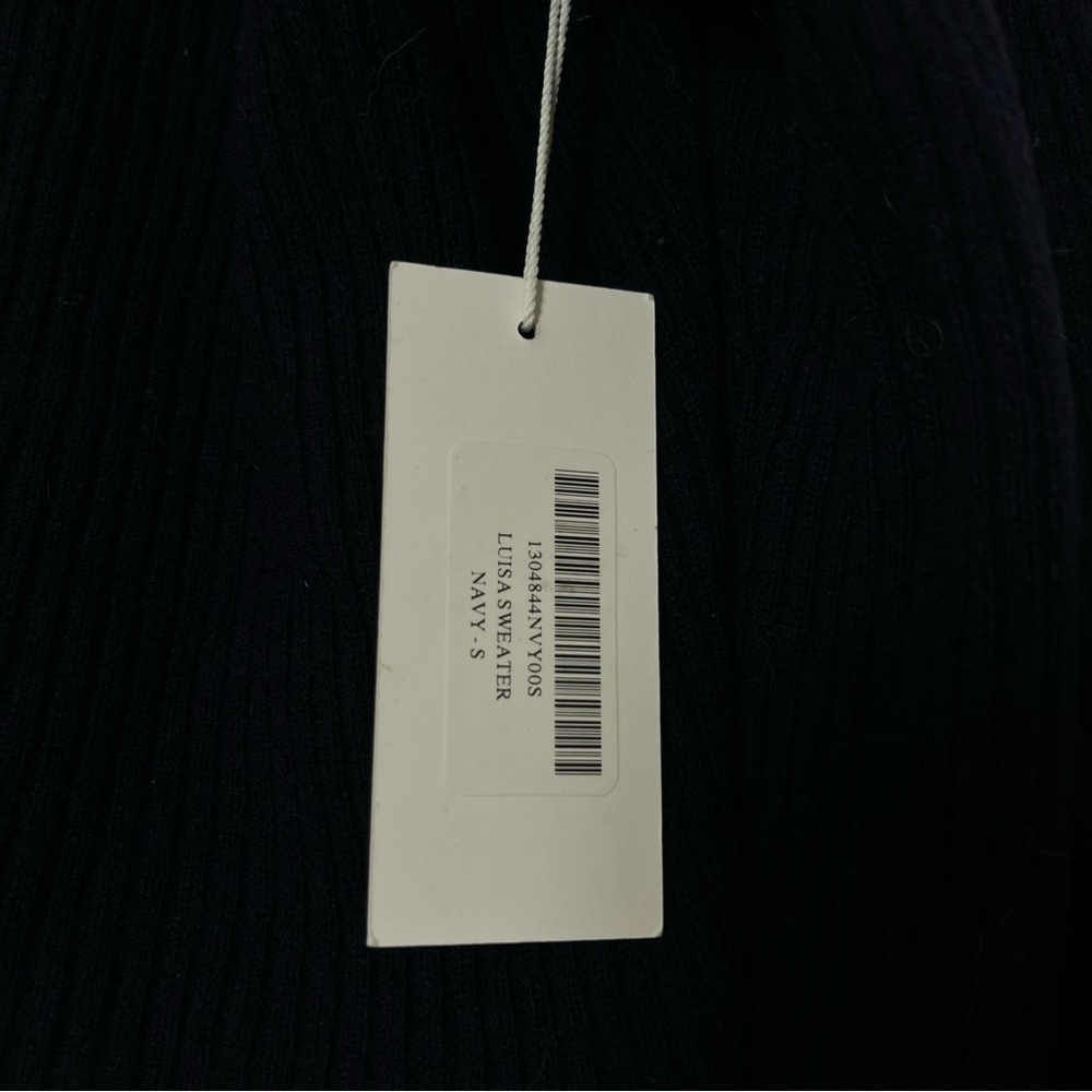 NWT Reformation Luisa Cropped Cashmere Sweater in Navy‎ Size Small - Picture 4 of 5